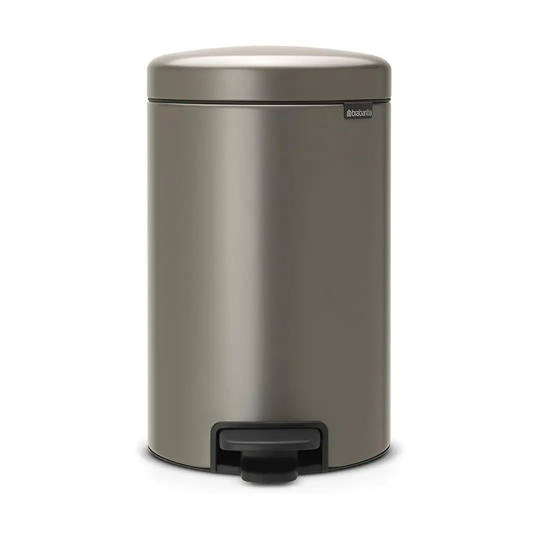 BRABANTIA – BASURERO PLASTICO 12L PEDAL PLATINO BRABANTIA – 113628