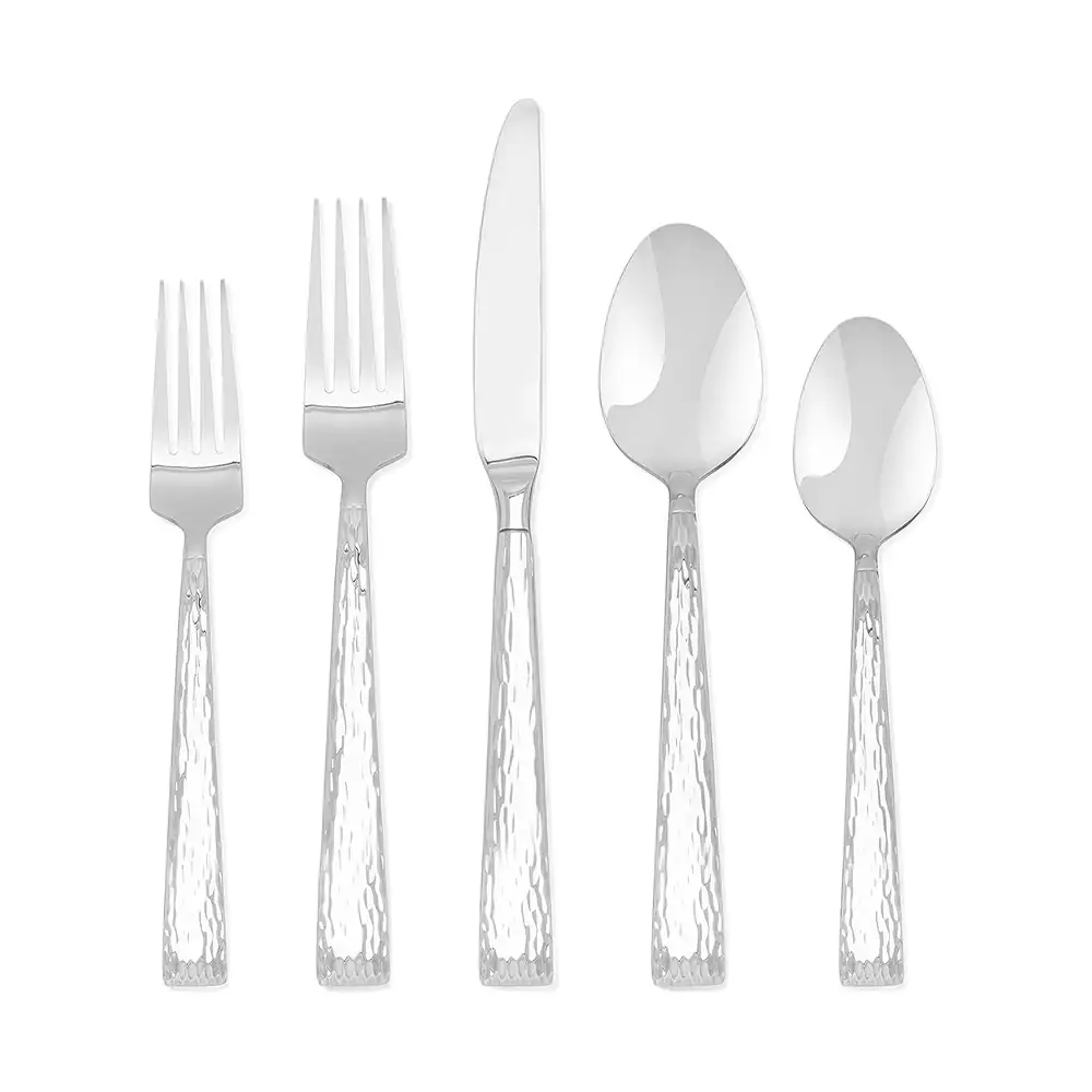 HAMPTON FORGE – SET CUBIERTOS 45 PZAS BROCADE HAMMERED – 362B045HBB