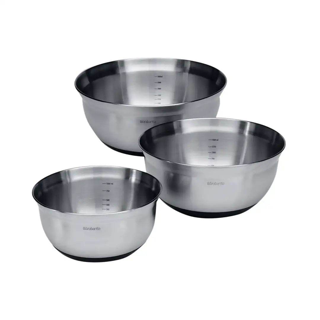 BRABANTIA – SET 3 RECIPIENTES ACERO 1L-1,6L-3L BRABANTIA – 363900