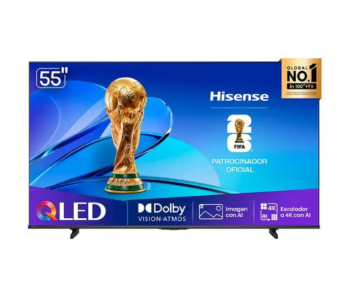 HISENSE – TELEVISOR QLED 55 4K AI VIDAA – 55Q6QV