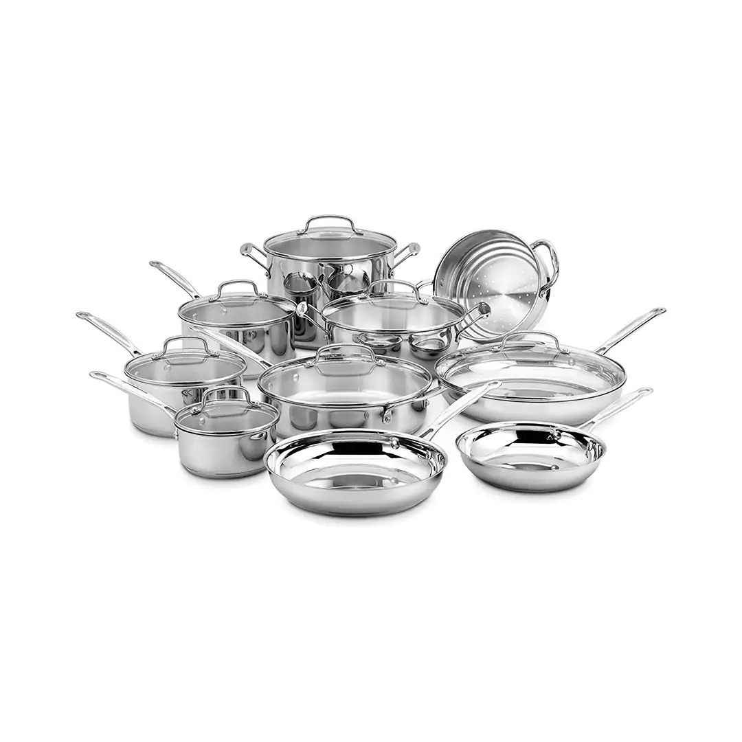 CUISINART – JUEGO DE OLLAS 17 P ACERO INOXIDABLE CUISINART – 77-17N