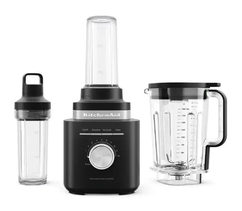 KITCHENAID – LICUADORA PURE POWER 2L + 2 VASOS PERSONALES NEGRA  – 7KSB2078MBM