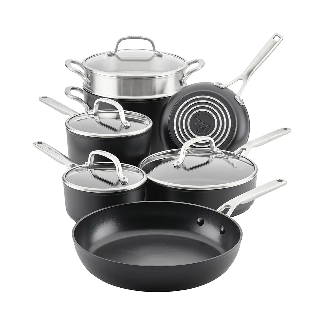 KITCHENAID – SET OLLAS 11PZS NEGRO INDUCCION KITCHEN AID 1A – 80120