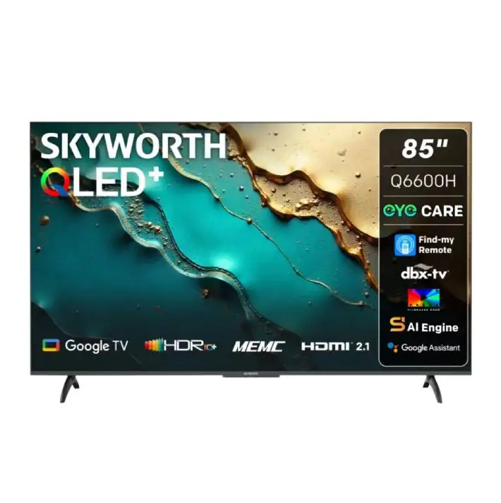 SKYWORTH – TELEVISOR QLED 85 4K GOOGLE TV VOZ SKYWORTH 3A – 85Q6600H