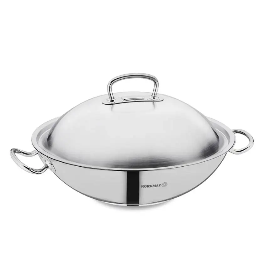 KORKMAZ – WOK C/TAPA PROLINE 6.8LTR –  A2798