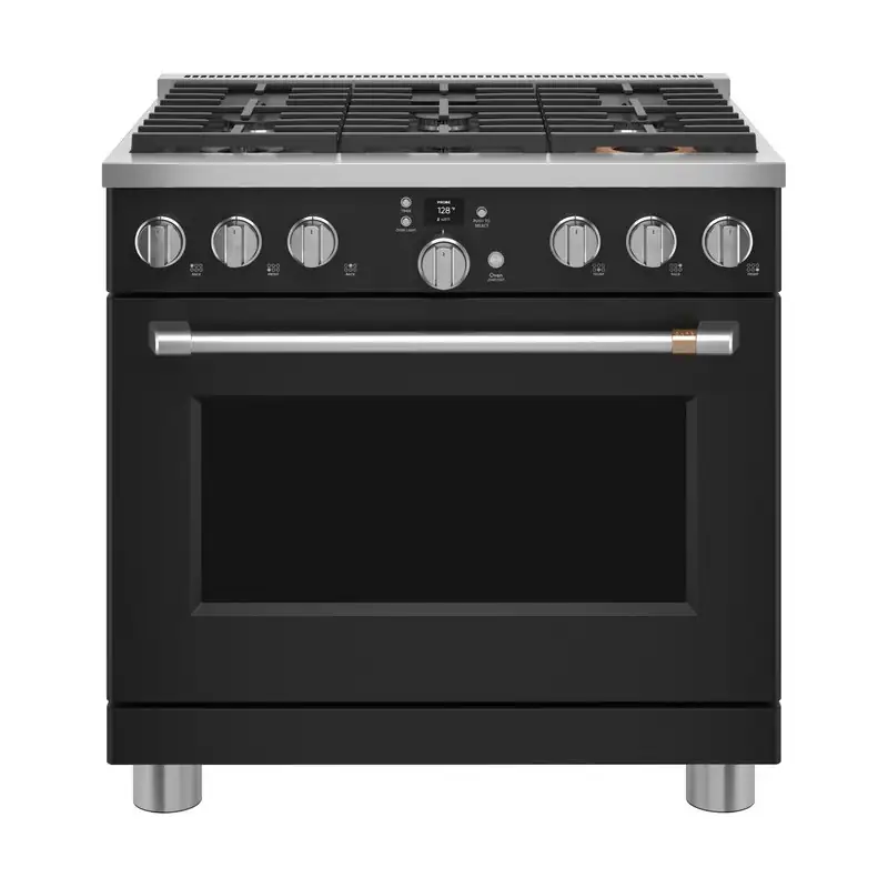 G.E. – ESTUFA RANGE 36″ 6Q DUAL NEGRA G.E. CAFE 1A – C2Y366P3TD1US