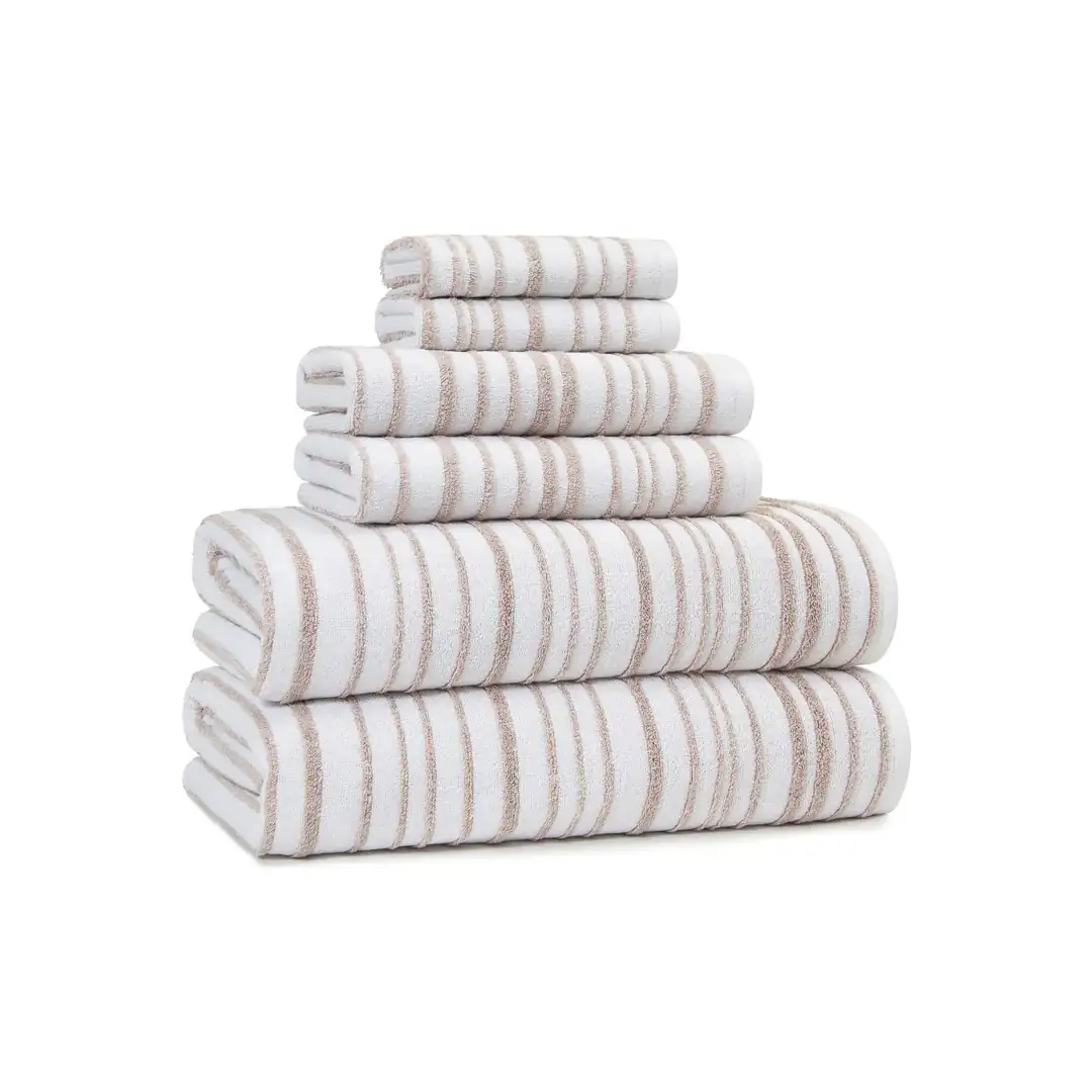 KASSATEX – TOALLA BAÑO HUDSON STRIPE LINEN/WHITE KASSATEX 1A – HUD109LNW