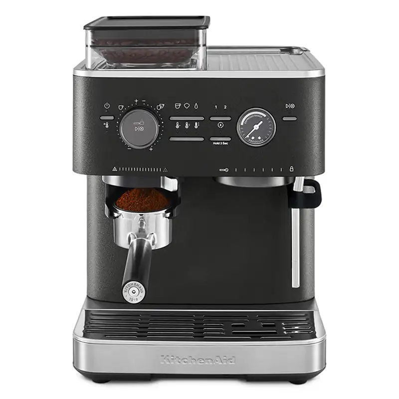 Máquina de Café Espresso Semiautomática con Molino de Café, KitchenAid KES6551BK