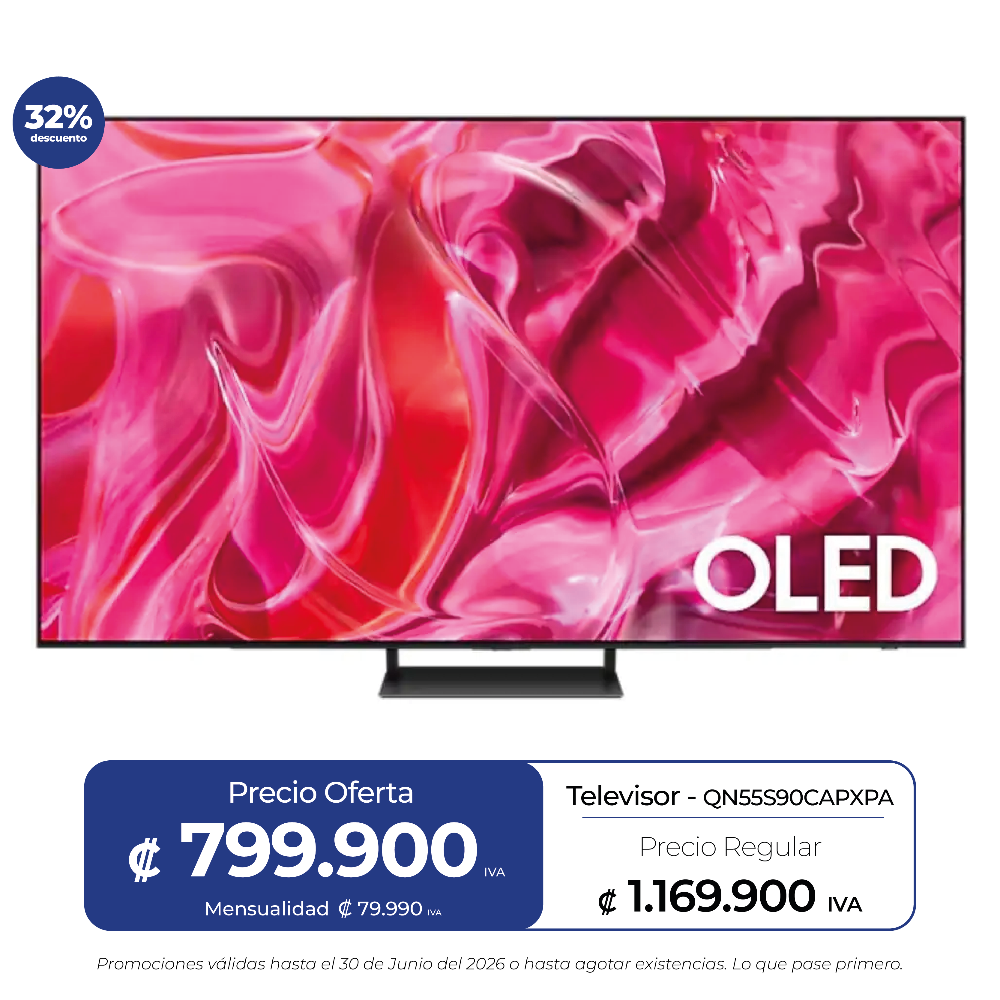 SAMSUNG – TELEVISOR OLED 55 4K S90C – QN55S90CAPXPA