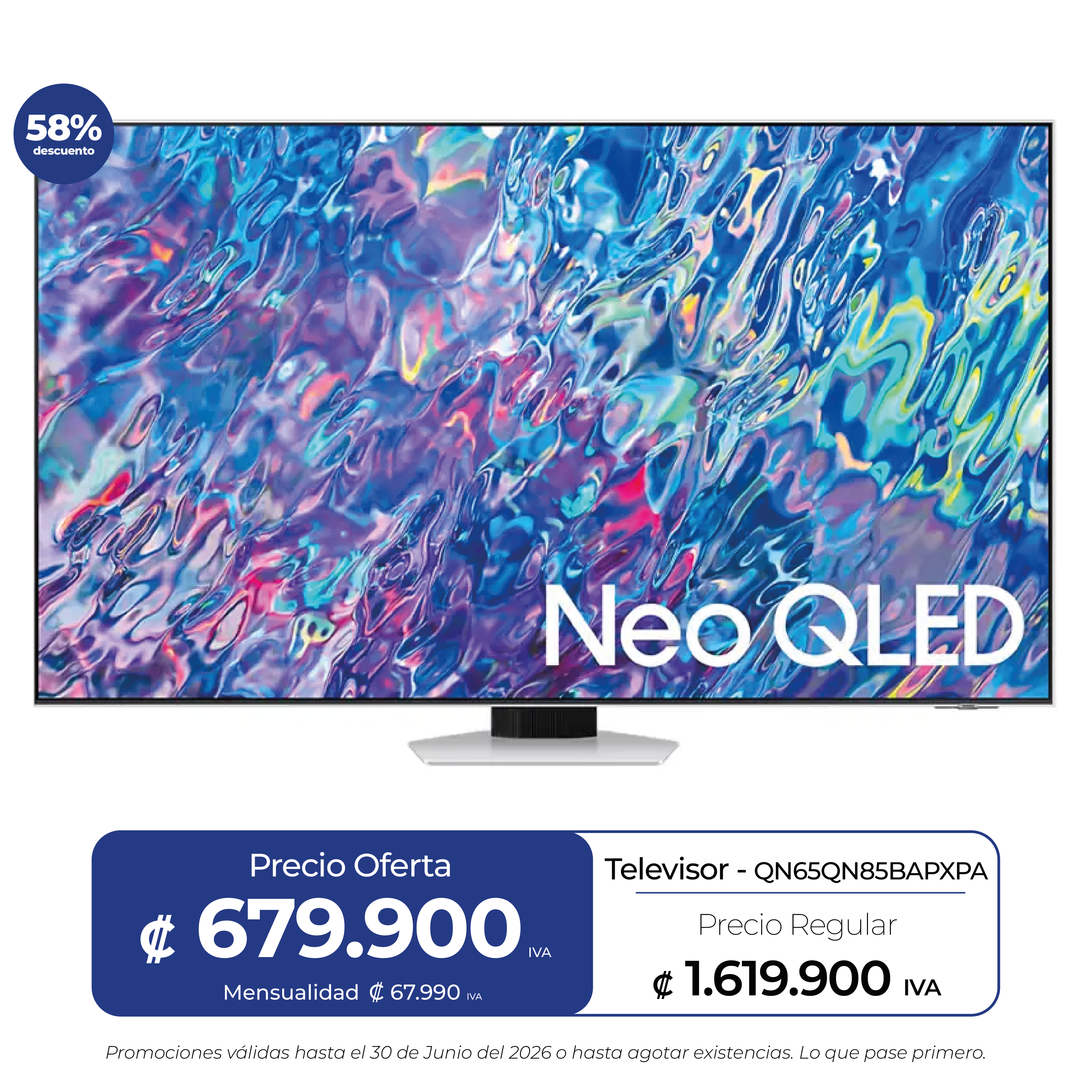 Samsung – Pantalla 65″ Neo QLED 4K Smart – QN65QN85BAPXPA